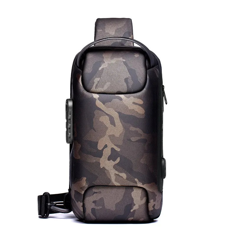 Men's Chest Bag Waterproof Crossbody Multifunction Anti-theft Travel Bags