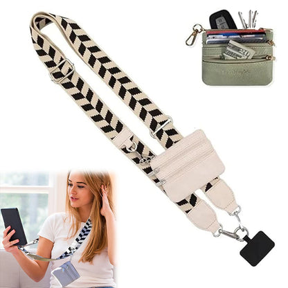 #Phone Strap With Zippered Pouch For Women