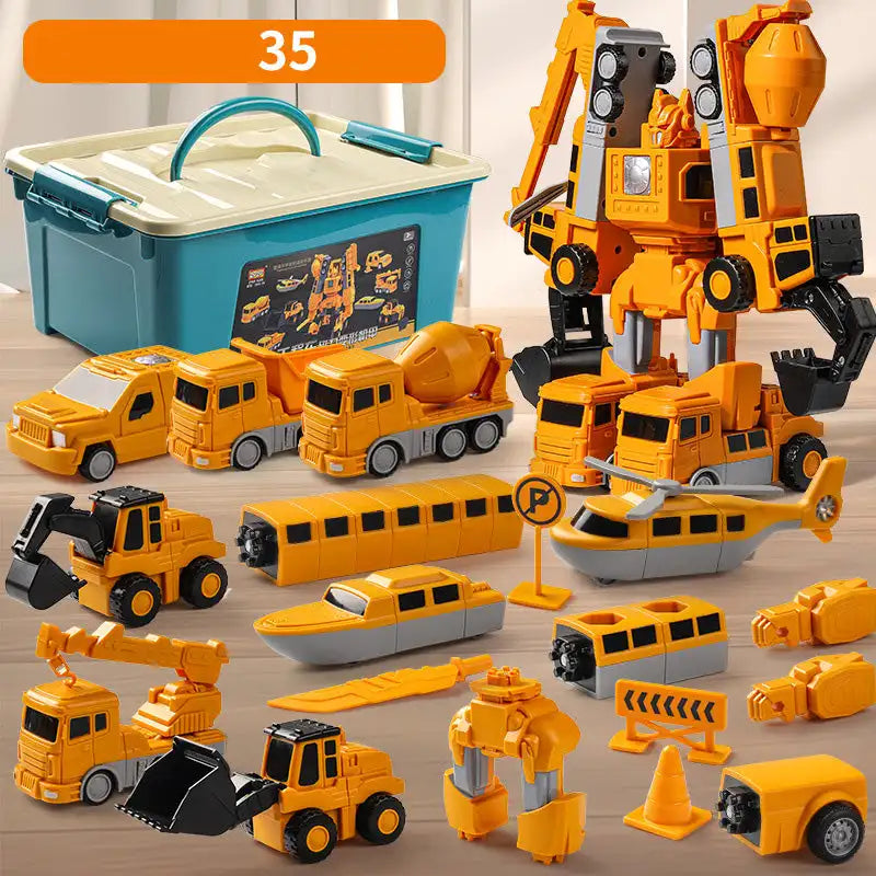 #Magnetic Deformation Robot Engineering Car Excavator