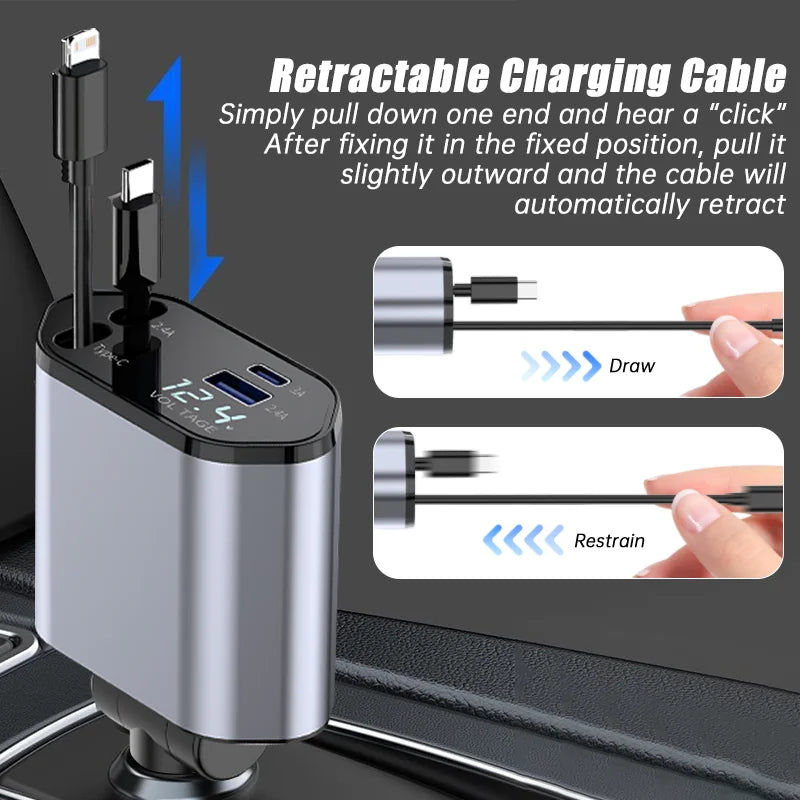 4 in 1 retractable charger