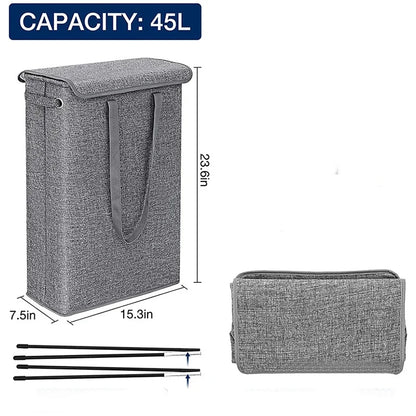 45L Thin Laundry Basket with Cover